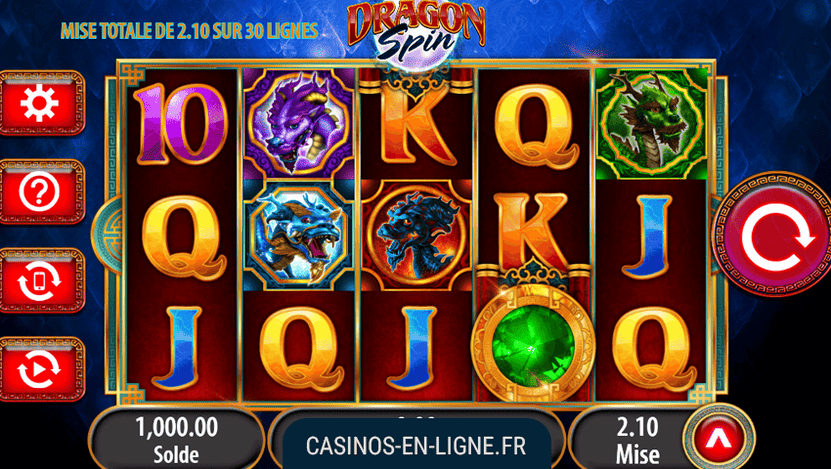 interface du jeu dragon spin