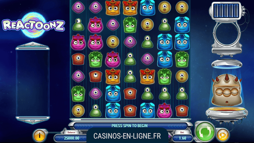 interface du jeu reactoonz