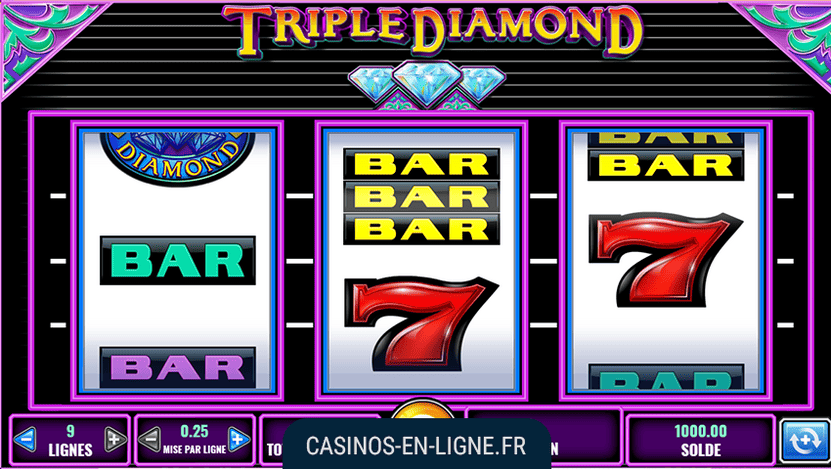 interface du jeu triple diamond