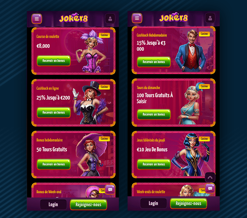 autres bonus joker8 casino