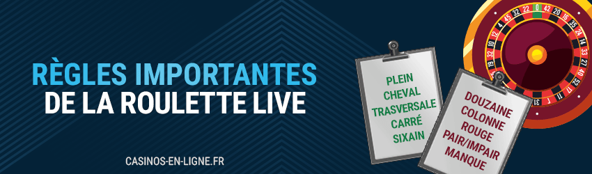 règles de la roulette live