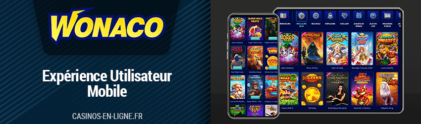 version mobile de wonaco casino