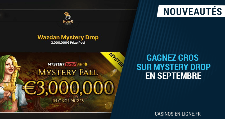 pactole de 3000000€ à gagner avec wazdan mystery drop sur horus casino