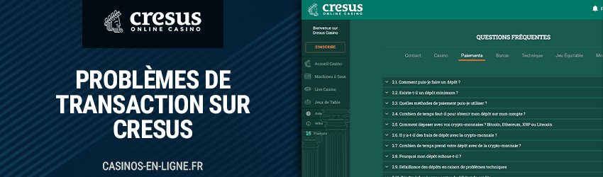 problemes de transaction sur cresus