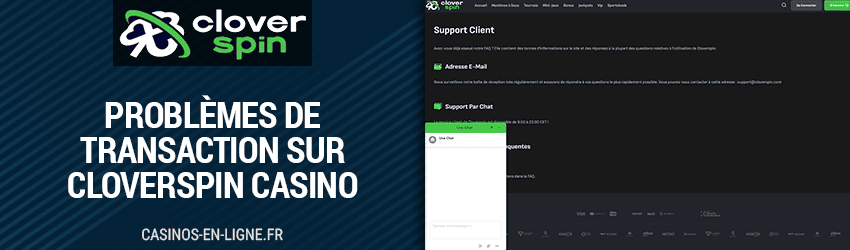 problemes de transaction sur cloverspin