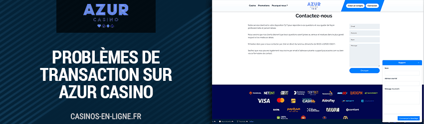 problemes de transaction sur azur