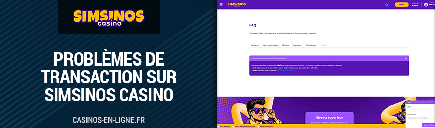 problemes de transaction sur simsinos