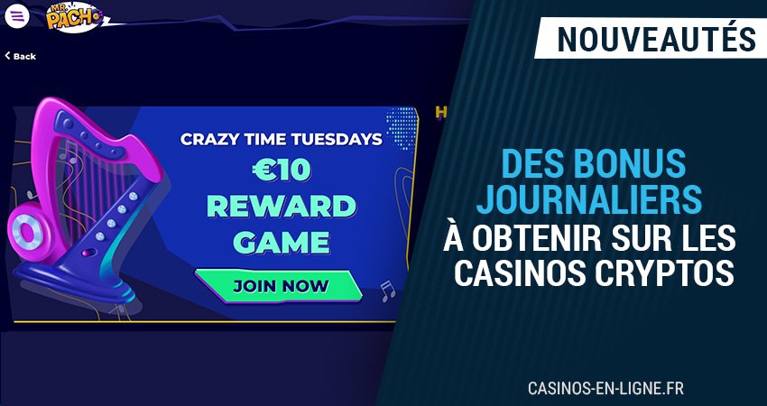 top casinos cryptos avec bonus journaliers en septembre