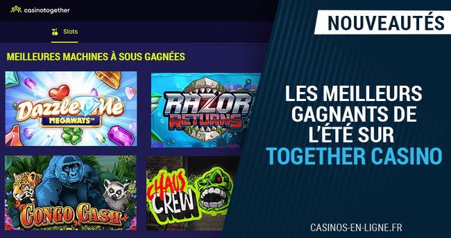 les top gagnants de la période estivale sur together casino